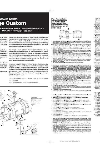 yamaha雅马哈Stage Custom Assembly Manual